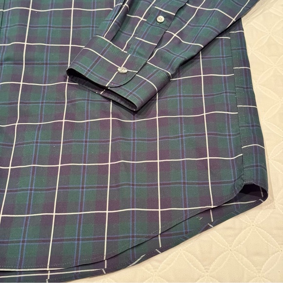 L.L. Bean Traditional Fit Cotton Blue Green Plaid Tartan Button Down Shirt Sz L - Picture 5 of 16